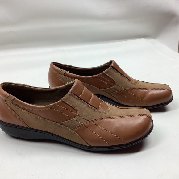 Clark’s Bendables Women’s Brown Leather & Suede Slip On. Size 10M - Picture 3 of 6